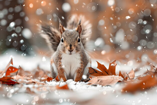 Squirrello realistico in un ambiente naturale