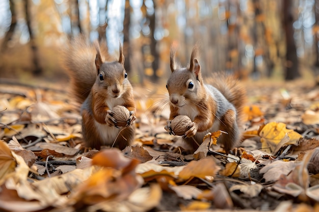 Squirrello realistico in un ambiente naturale