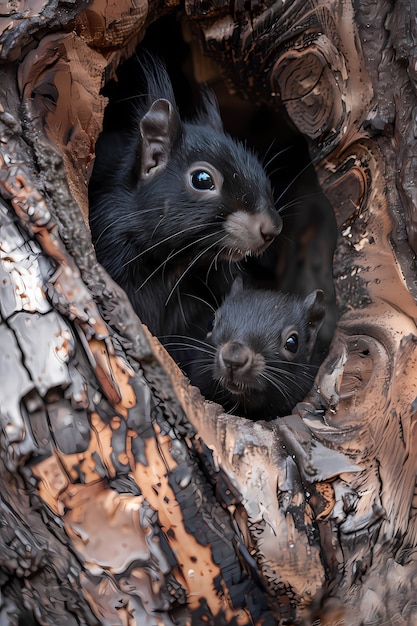 Squirrello realistico in un ambiente naturale