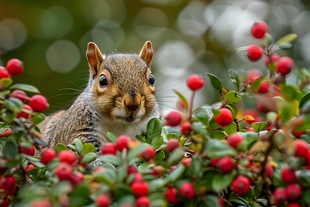 Squirrello realistico nell'habitat naturale