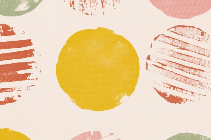 Foto gratuito stampe fatte a mano sullo sfondo del motivo a cerchio colorato