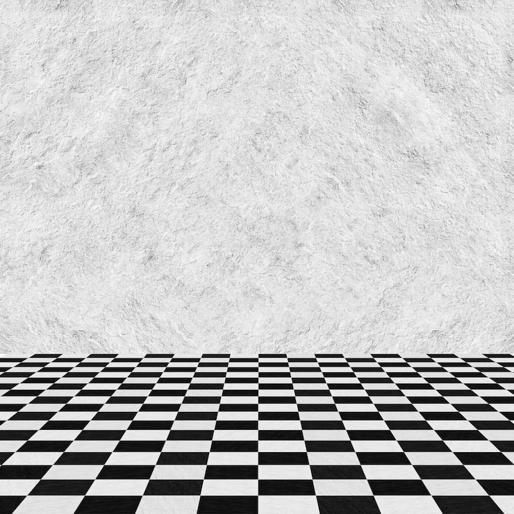 Foto gratuito stanza vuota parete grigia e piano quadrato