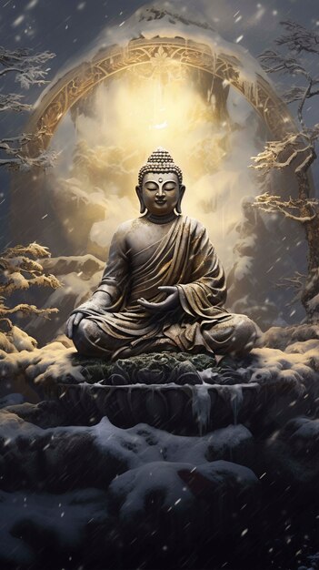Statua di Buddha in natura
