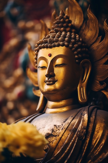 Statua di Buddha per la mediazione e il rilassamento