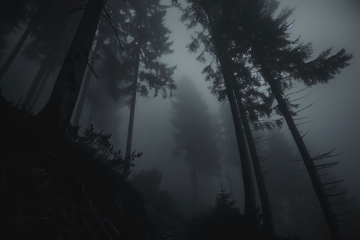 Foto gratuito stile scuro della foresta di aokigahara