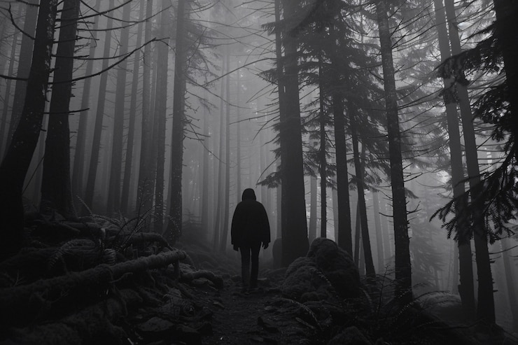Foto gratuito stile scuro della foresta di aokigahara