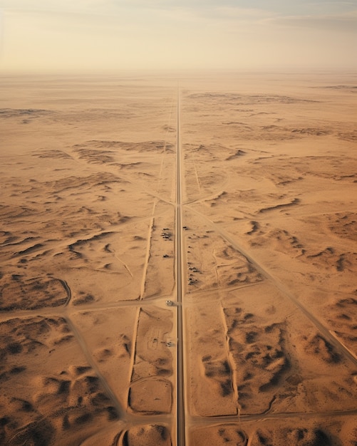 Strada del deserto fotorealista minimalista