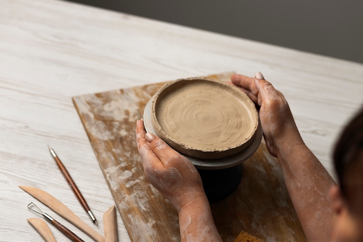 Foto gratuito strumenti di ceramica e ceramica ancora in vita