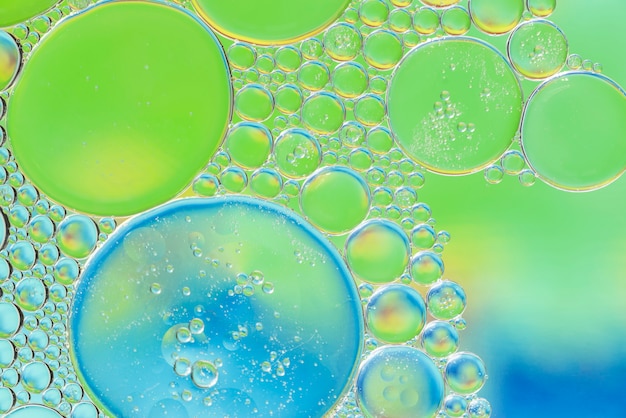 Struttura astratta verde e blu delle bolle