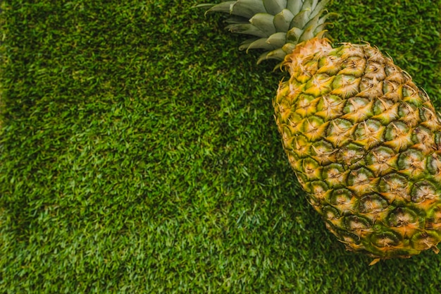 Superficie erba con gustosa ananas e spazio per i messaggi