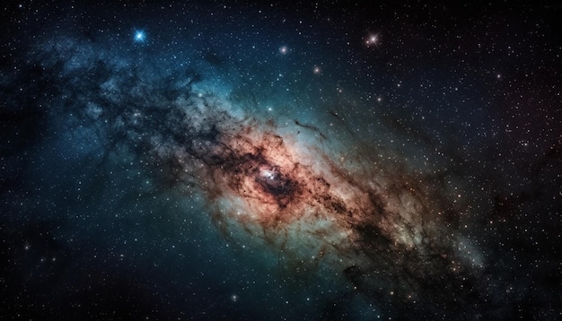 Supernova astratta che esplode nella galassia a spirale un campo stellare incandescente generato dall'intelligenza artificiale