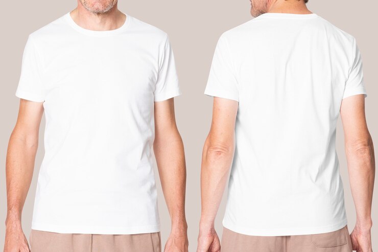 Foto gratuito t-shirt bianca da uomo abbigliamento casual con spazio per il design