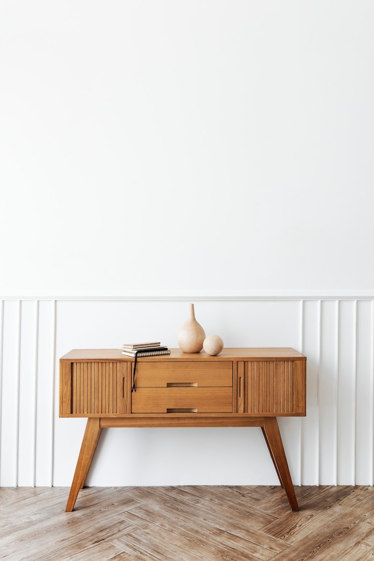 Foto gratuito tavolo da comodino in legno con libri e un vaso
