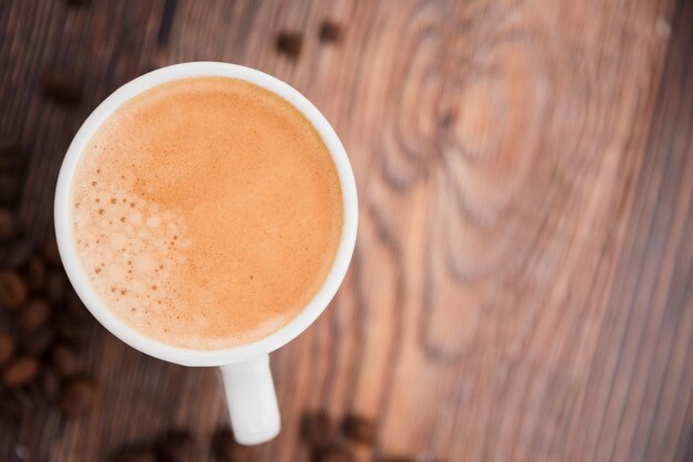 Tazza di caffè vista dall&#39;alto