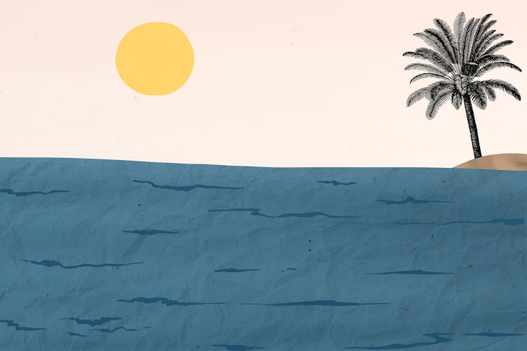 Foto gratuito tecnica mista di sfondo marino, remixata da opere di george barbier