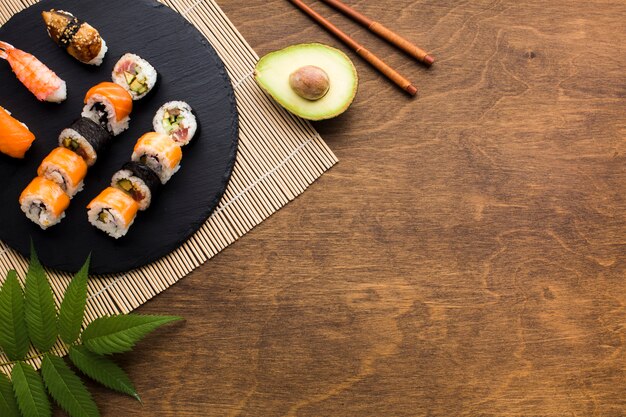 Telaio piatto sushi laico con spazio di copia