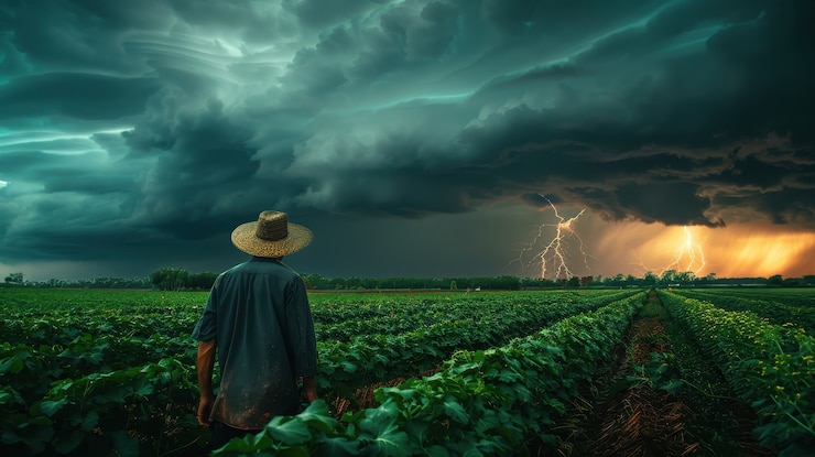 Foto gratuito tempesta sopra la campagna