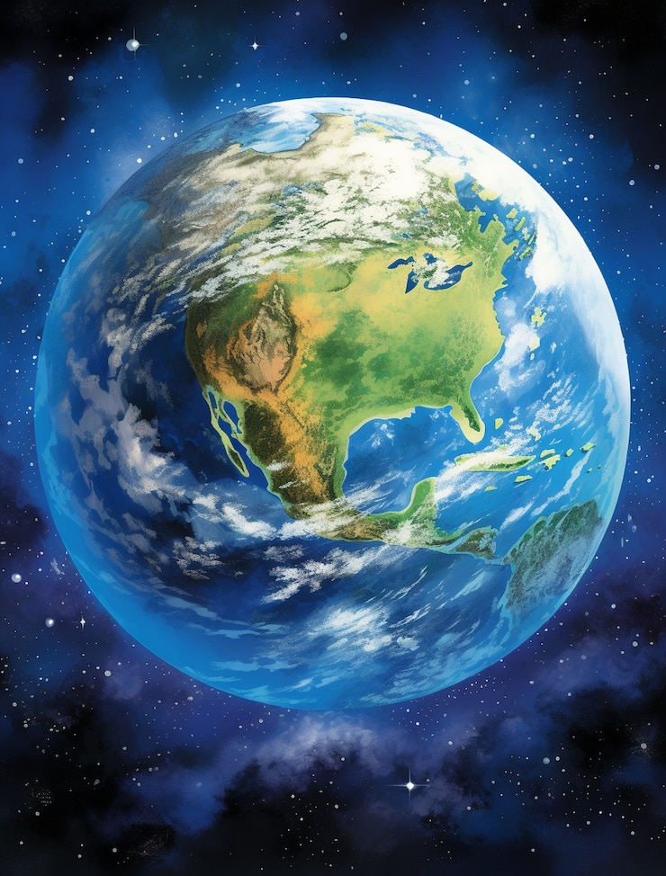 Foto gratuito terra in stile anime