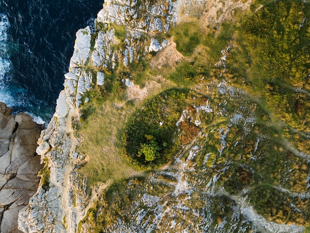 Terra vista dall'alto vicino all'oceano