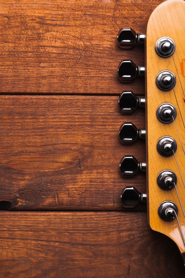 Foto gratuito testa di chitarra close-up