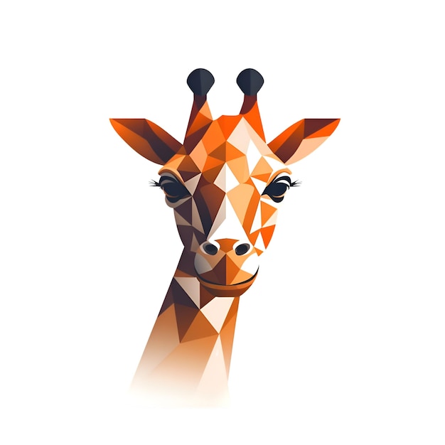 Testa di giraffa Illustrazione vettoriale poligonale su sfondo bianco