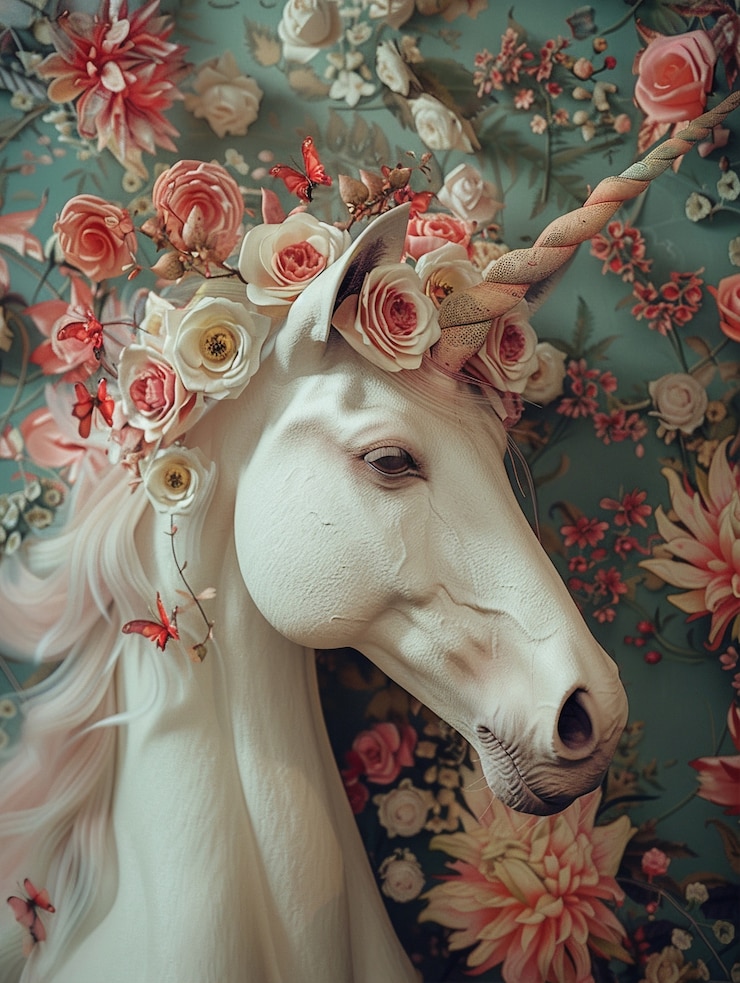Foto gratuito testa di unicorno di fantasia