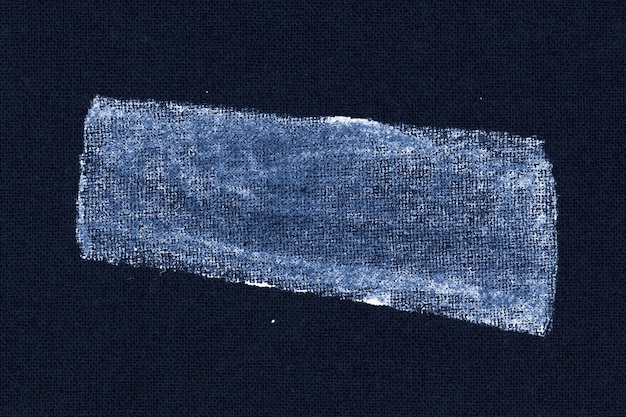 Timbro rettangolo blu su tela