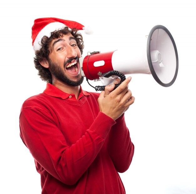 Tirante con il cappello di natale che dà ordini