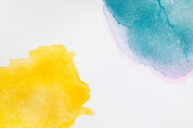 Tonalità gialle e blu Macchie dipinte a mano