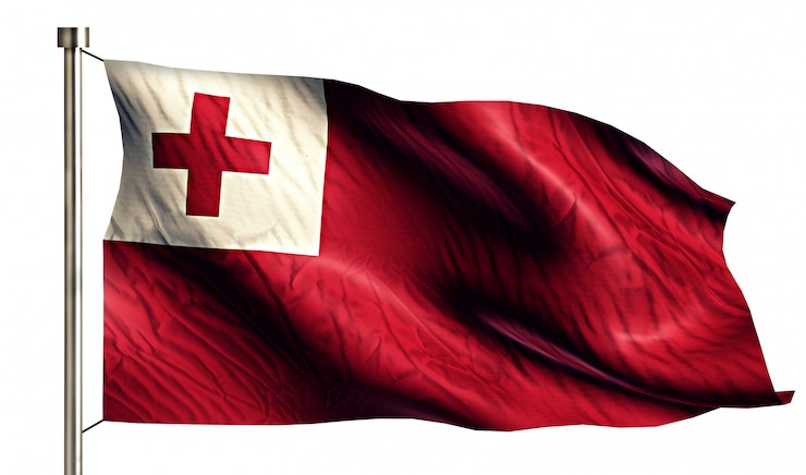 Foto gratuito tonga bandiera nazionale isolato 3d sfondo bianco