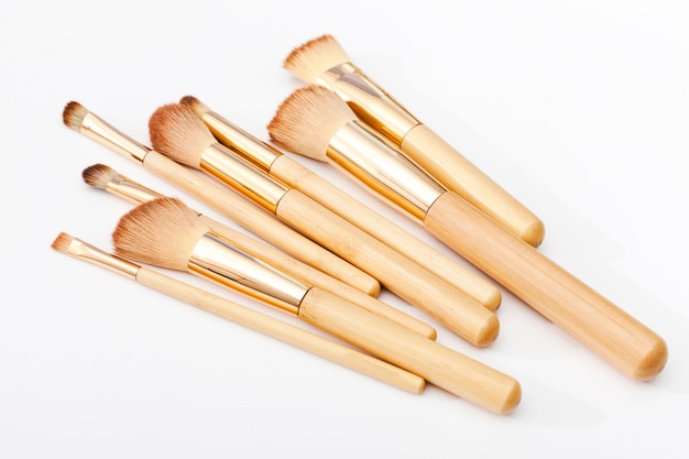 Top view make up brushes