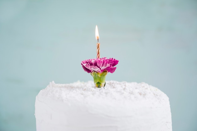 Torta di compleanno davanti alla priorità bassa dell&#39;acquerello