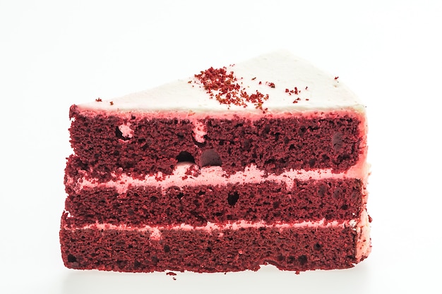 Torte di velluto rosso isolate