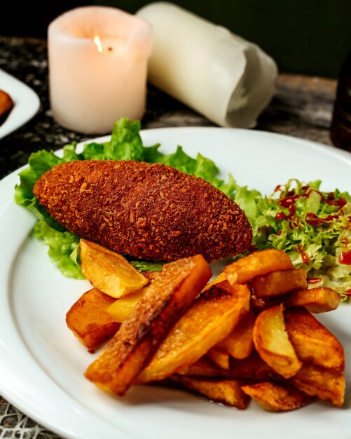 tortino e patate fritte fatte in casa