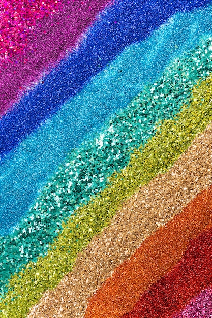 Trama di sfondo glitter arcobaleno colorato