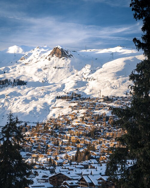 Tramonto sopra verbier svizzera