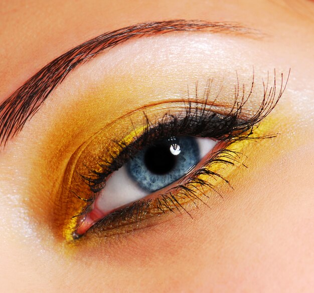 Trucco - Ombretto giallo brillante alla moda.