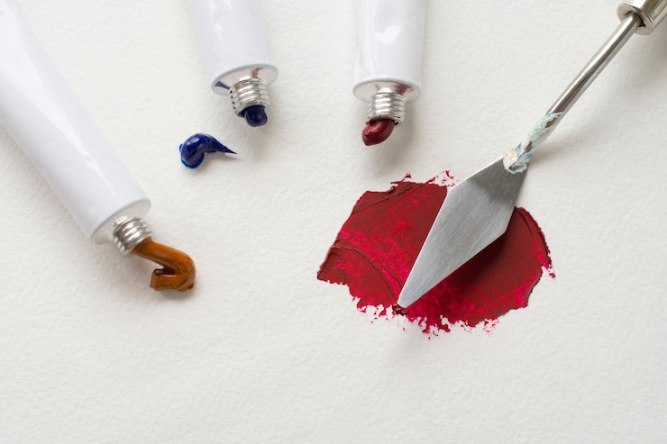 Foto gratuito tubi di pittura ad olio per la pittura