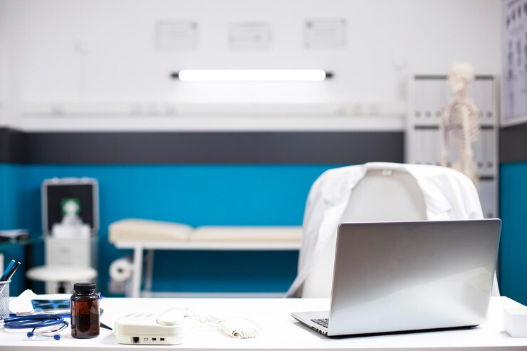 Foto gratuito ufficio medico vuoto con tecnologia
