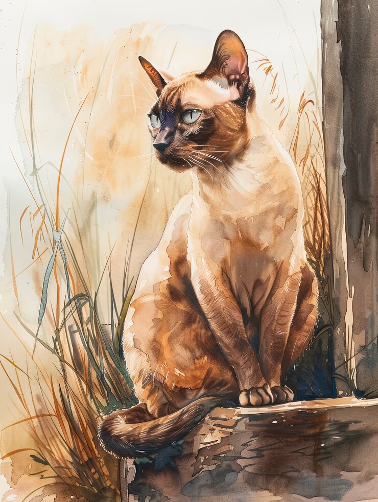 Foto gratuito un'adorabile illustrazione ad acquerello di gatto