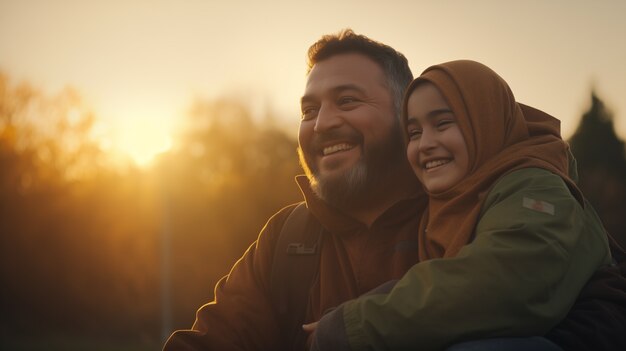 Un bel ritratto di padre e figlio in occasione della festa del padre