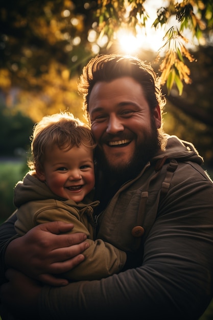 Un bel ritratto di padre e figlio in occasione della festa del padre