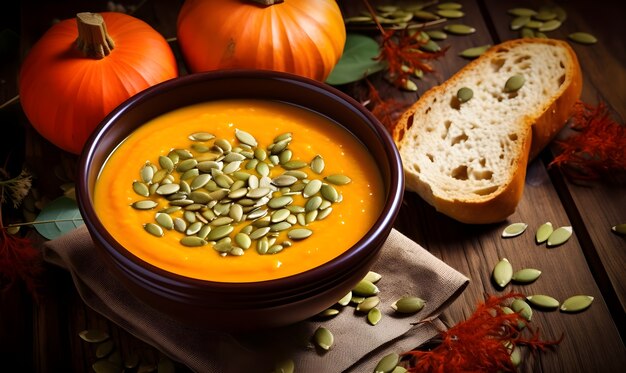 Un delizioso pasto di zucca in casa.