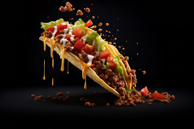 Un delizioso taco in studio.