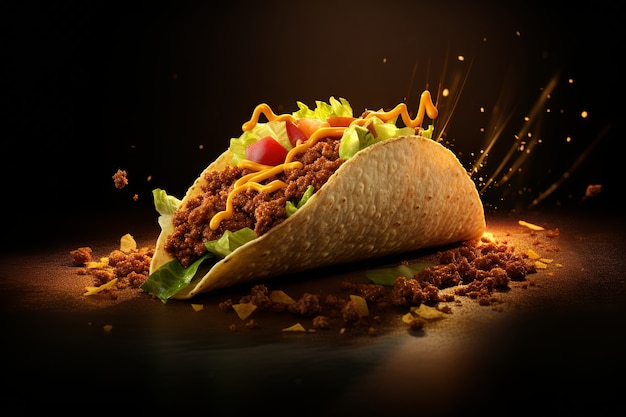 Un delizioso taco in studio.