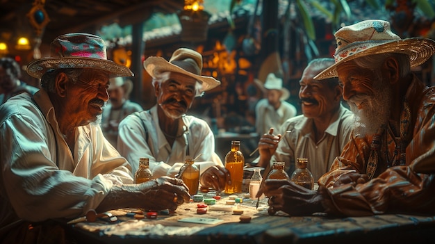 Un gruppo di amici colombiani che trascorrono del tempo insieme e si divertono