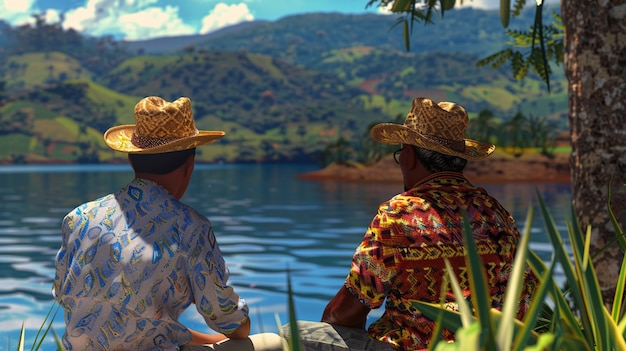 Un gruppo di amici colombiani che trascorrono del tempo insieme e si divertono