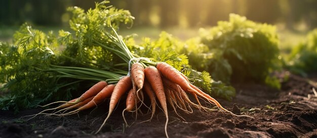 Un mucchio di carote fresche Immagine generata dall'intelligenza artificiale