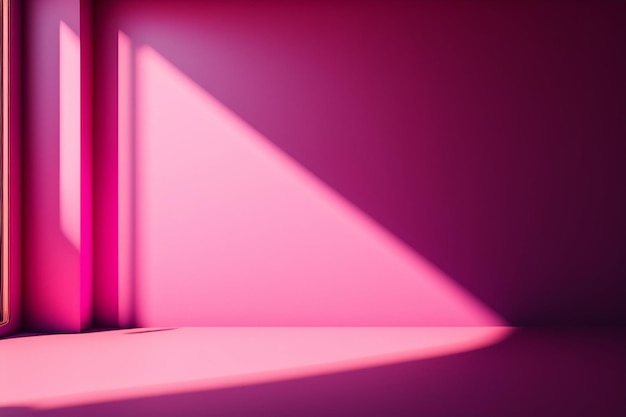 Un muro rosa con una luce sopra e sotto.