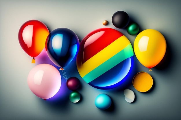 Un palloncino colorato con sopra la parola orgoglio